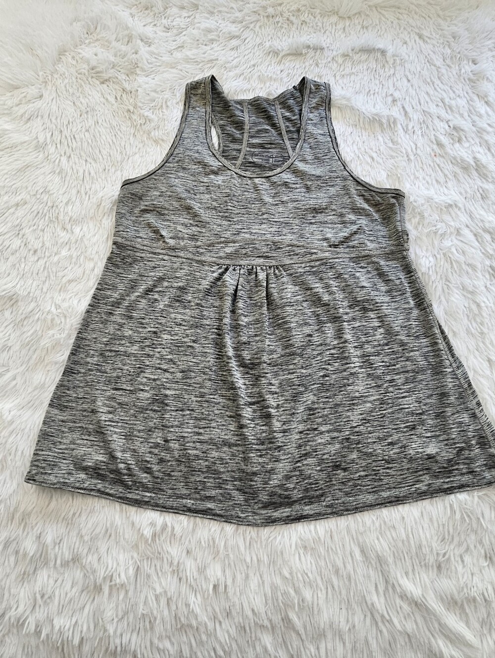 Be Inspired Womens Size XL Gray Space Dye Racerback Tank Top Athletic Activewear
